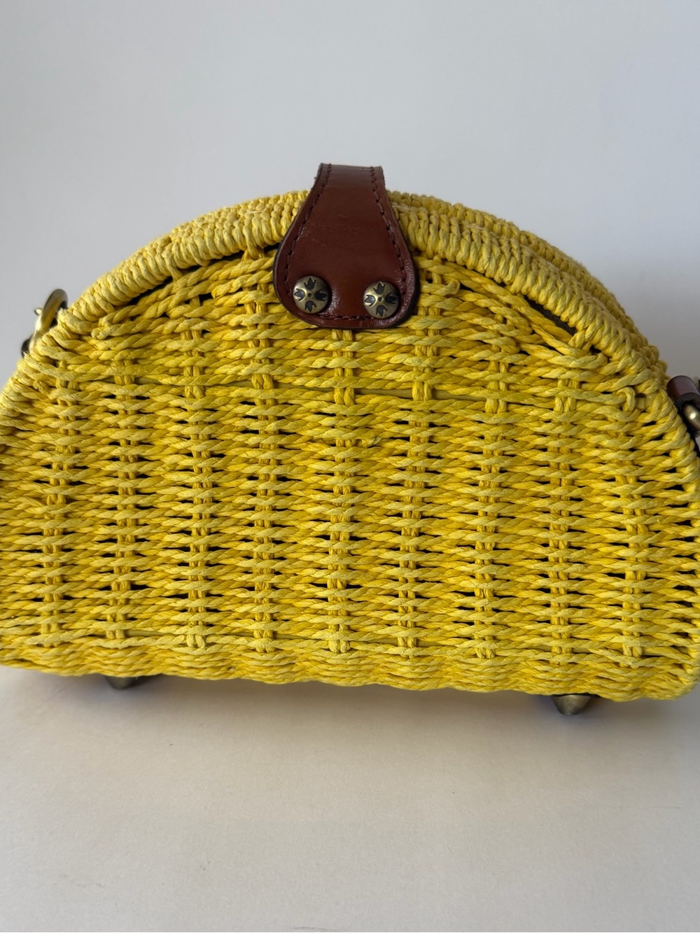 Patricia Nash Wicker Bonelle Dome Crossbody bag Yellow - Picture 4 of 12